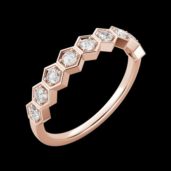 Hexagon Wedding Band - Picture 6 of 8